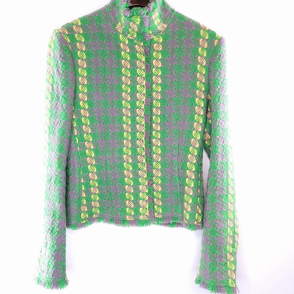 IISLI Green Yellow Wool Blazer Jacket | 6